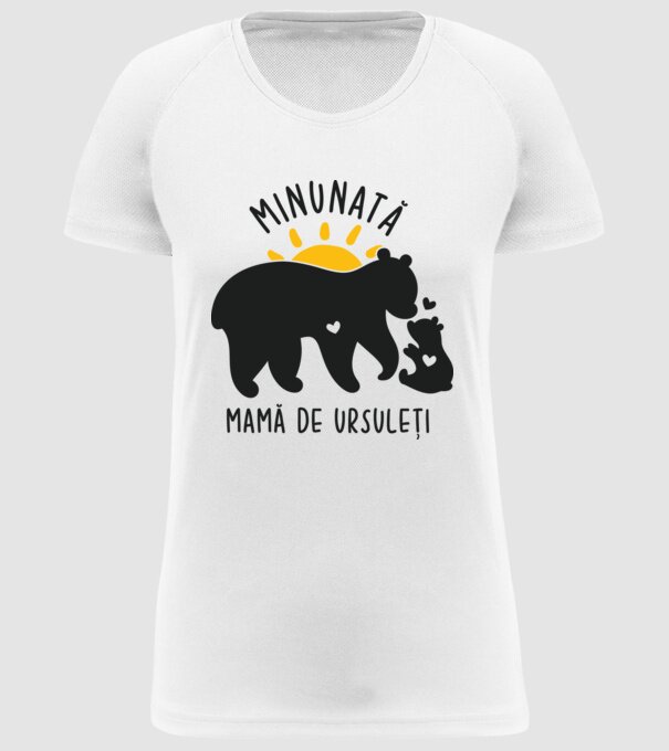Minunată mamă de ursuleți model alb pe tricou
