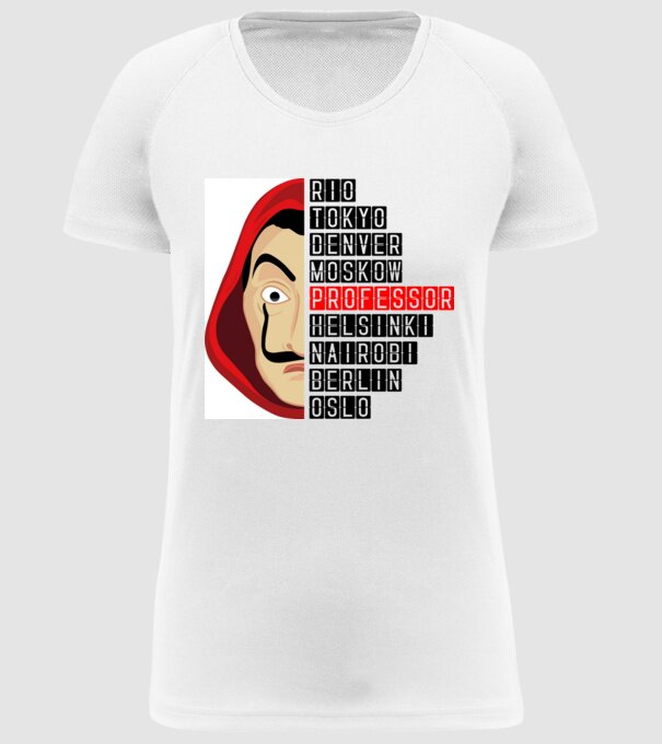 money heist cities model alb pe tricou