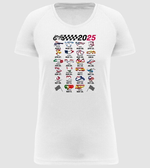 MOTOGP 25 CALENDAR alb model alb pe tricou