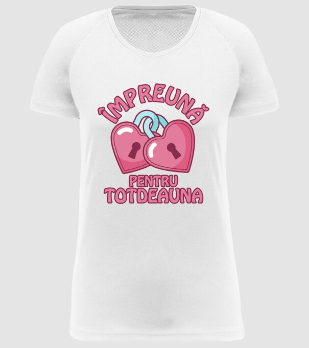 mpreună pentru totdeauna model alb pe tricou