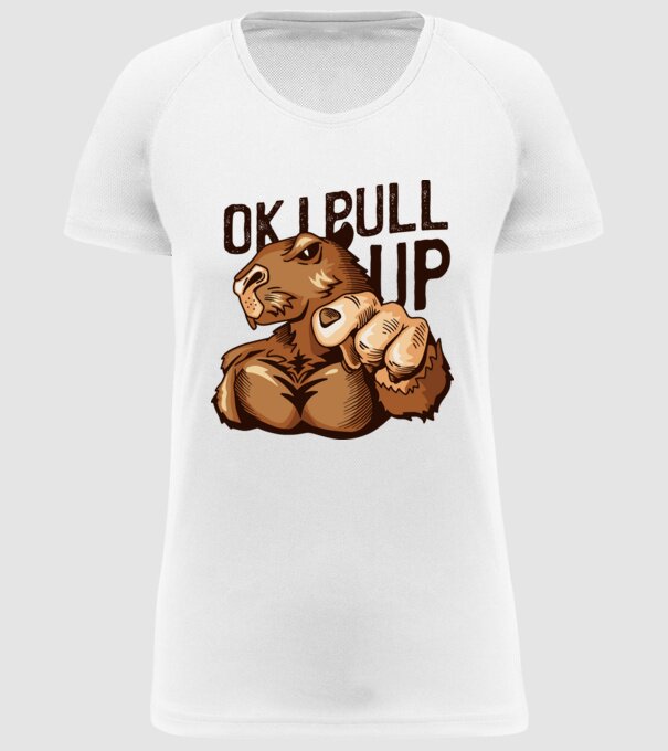 Muscular Capybara - capibară model alb pe tricou