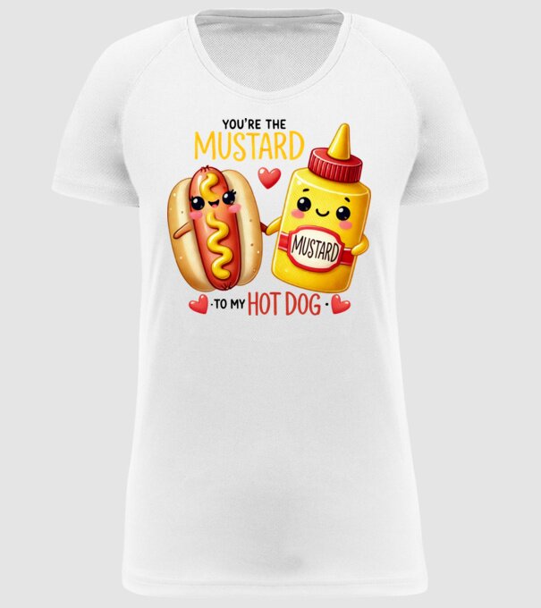 Mustard to my Hot Dog model alb pe tricou