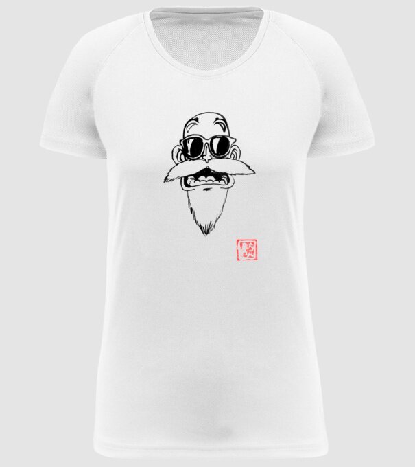 muten roshi art model alb pe tricou