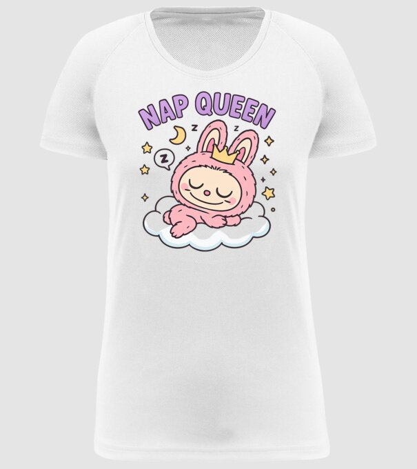 Nap Queen model alb pe tricou
