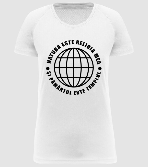 Natura este religia mea model alb pe tricou