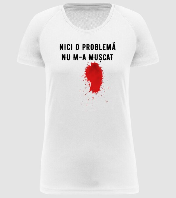 Nici o problemă, nu m-a mușcat model alb pe tricou