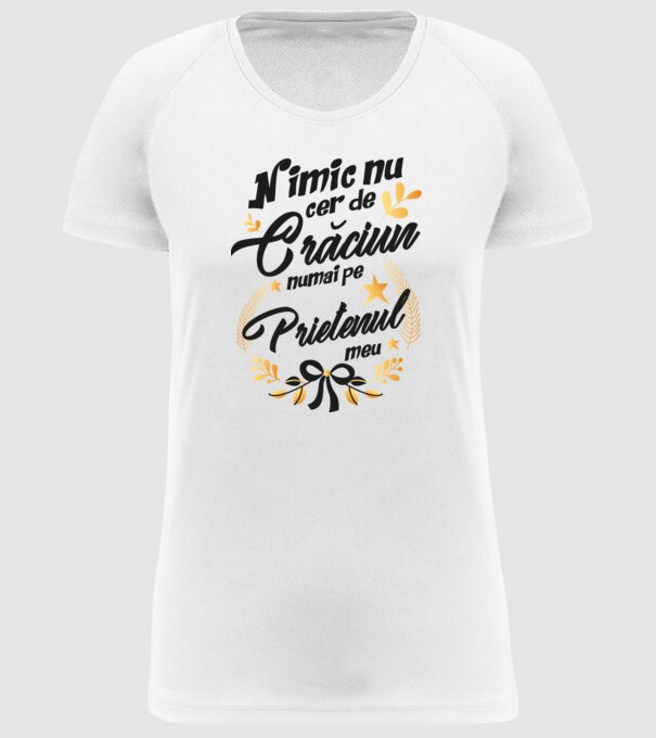 nimic nu cer de Crăciun, numai pe prietenul meu model alb pe tricou