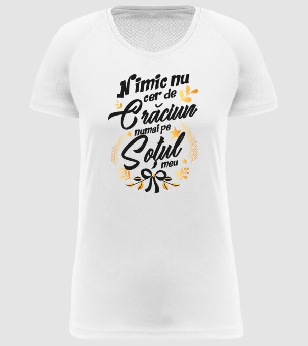 nimic nu cer de Crăciun, numai pe soțul meu model alb pe tricou
