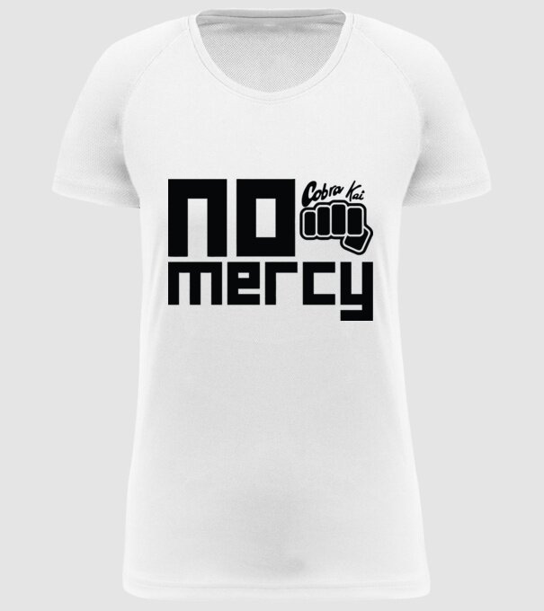 No mercy cobra kai model alb pe tricou