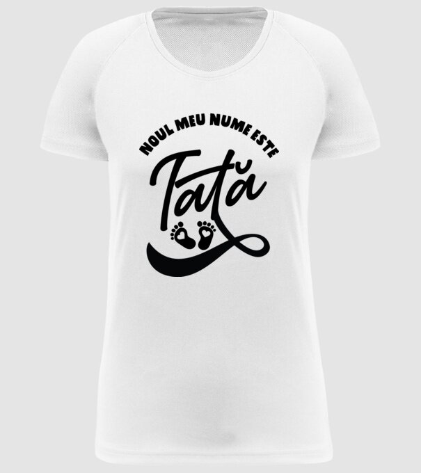 Noul meu nume este Tată model alb pe tricou