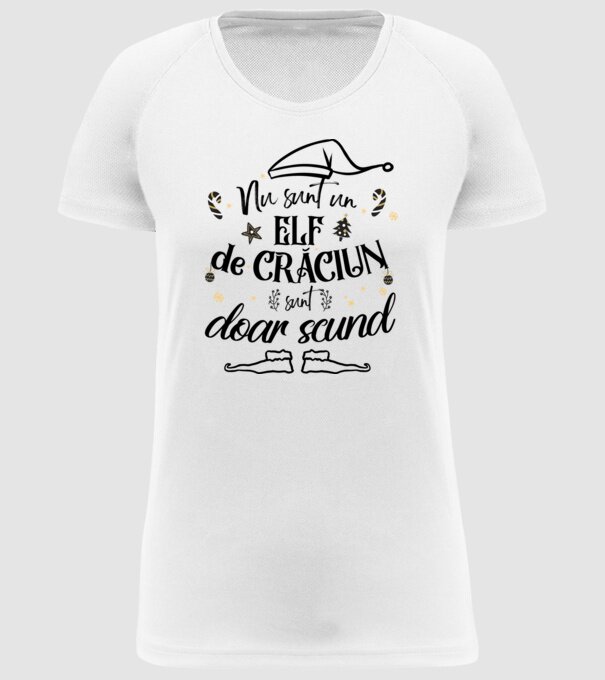 Nu sunt un elf de Crăciun, sunt doar scund ALB model alb pe tricou