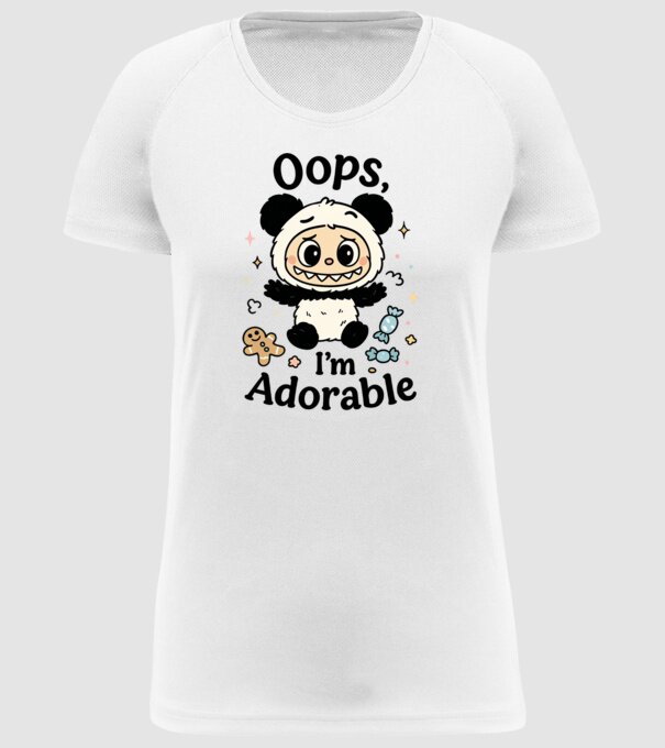Oops, I'm adorable model alb pe tricou