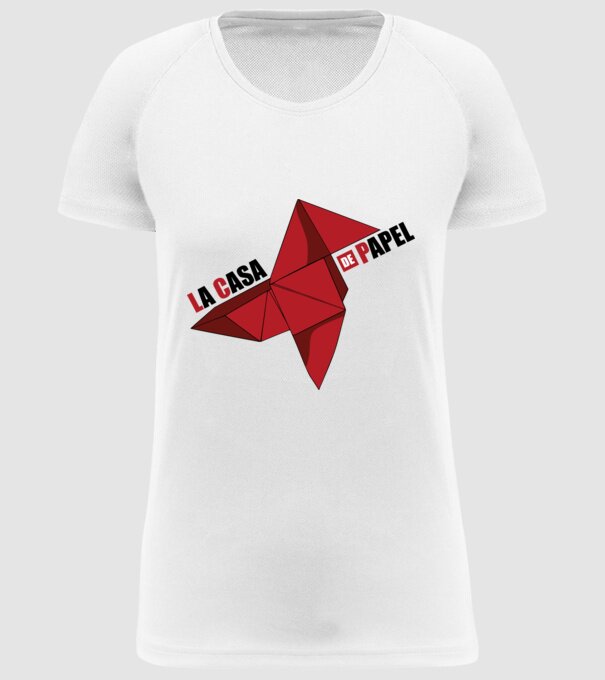 origami la casa de papel white model alb pe tricou