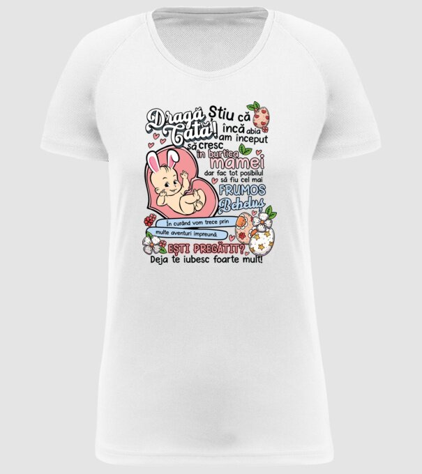 Paști Dragă tată model alb pe tricou