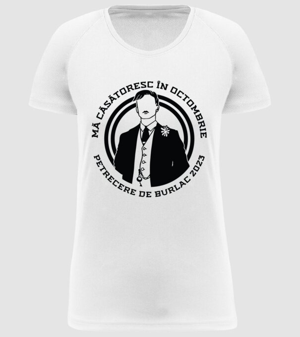 Petrecere de burlac octombrie model alb pe tricou