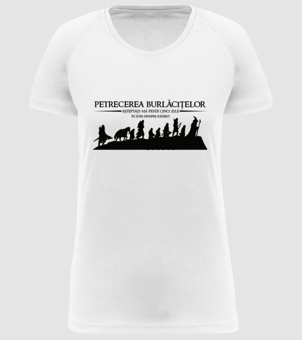 petrecerea burlăcițelor - așteptați-mă peste cinci zile - în zori dinspre răsărit model alb pe tricou