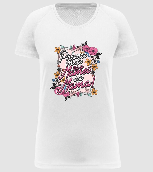Prima mea zi a mamei ca mamă model alb pe tricou