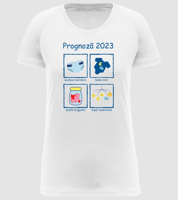 Prognoză 2023 model alb pe tricou