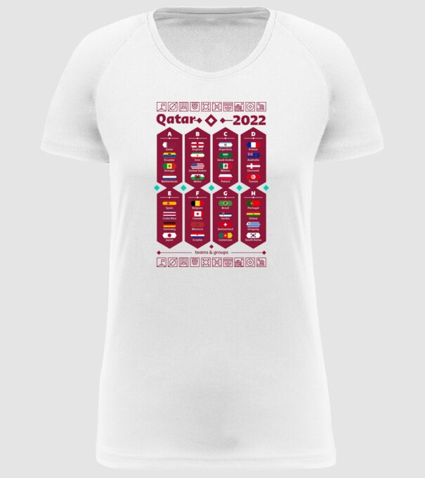 Qatar 2022 teams - groups white model alb pe tricou