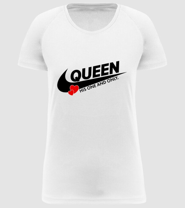 Queen model alb pe tricou