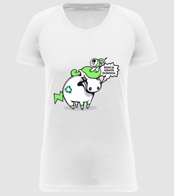 Ridică odată gunoiul model alb pe tricou