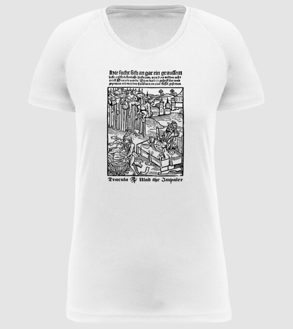 România dracula dark model alb pe tricou