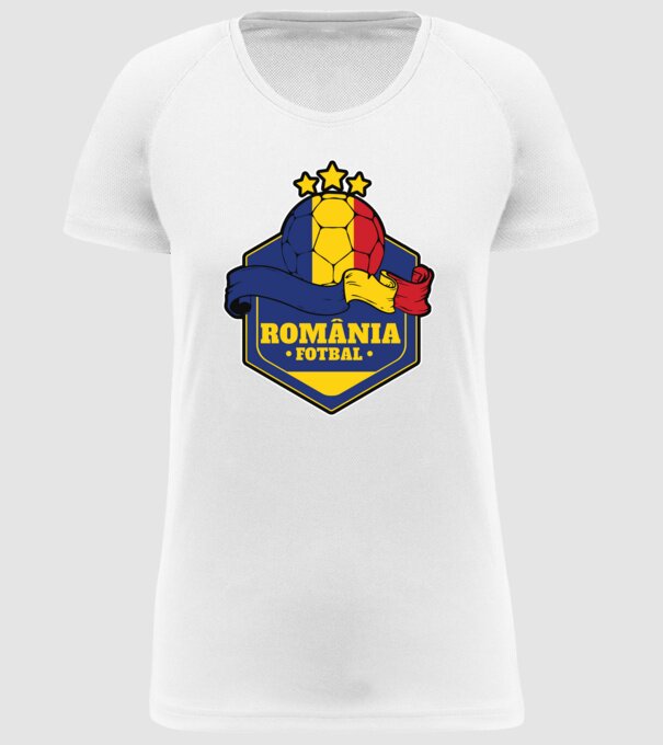 România Fotbal model alb pe tricou