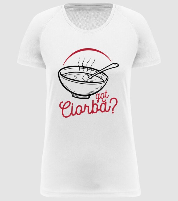 România Got ciorbă model alb pe tricou