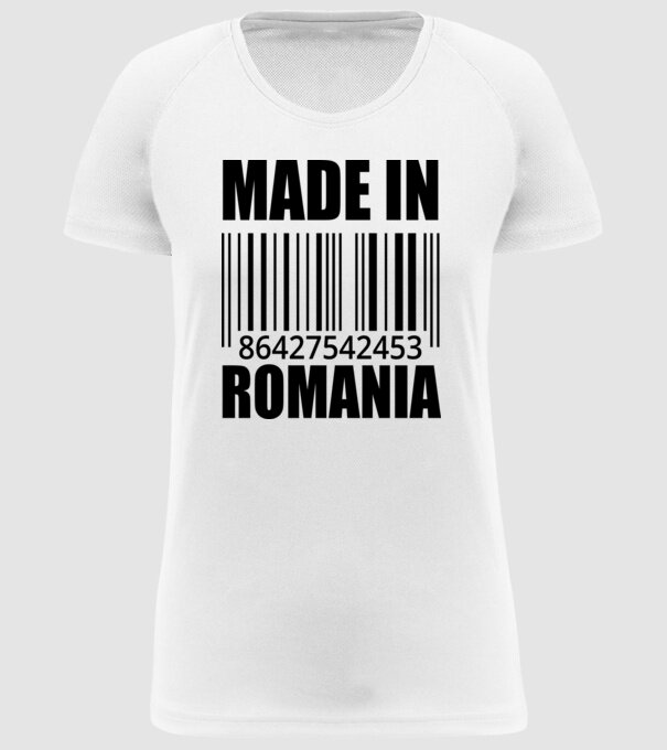 România made in model alb pe tricou