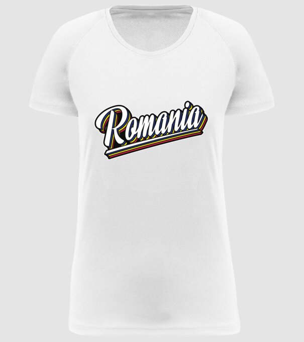 România retro model alb pe tricou