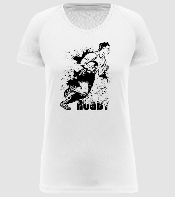 Rugby model alb pe tricou