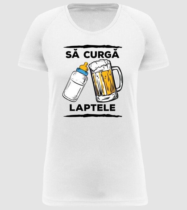 să curgă laptele! model alb pe tricou