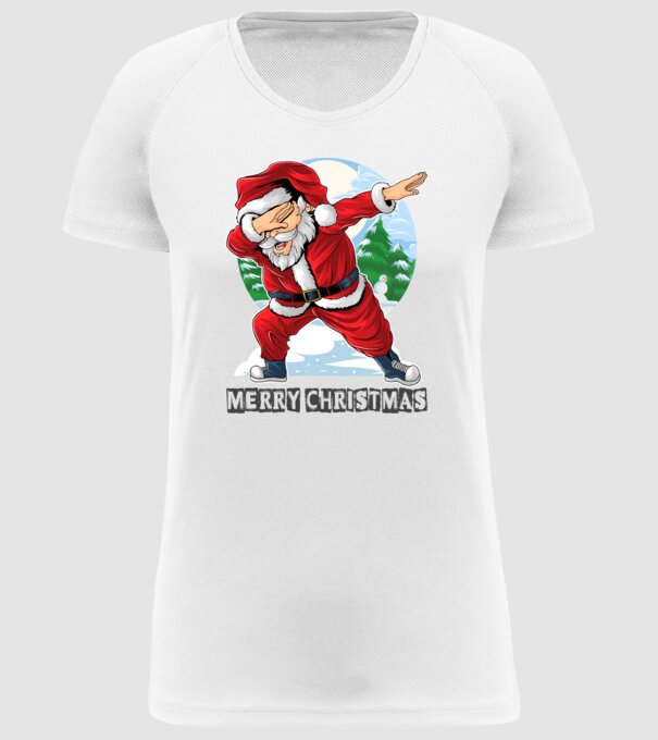Santa merry christmas model alb pe tricou
