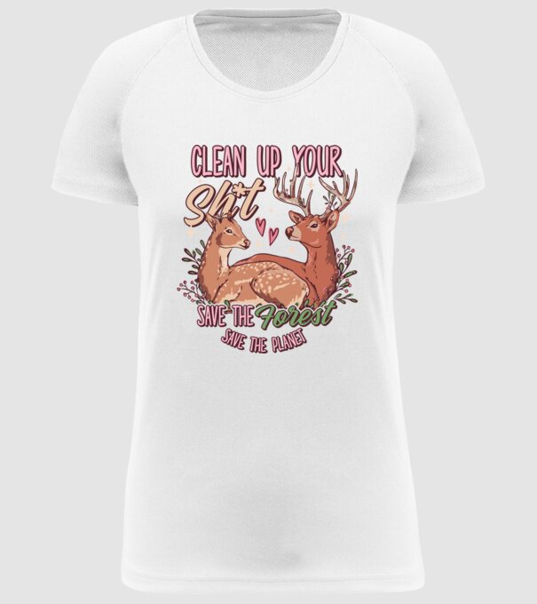 Save the forest model alb pe tricou