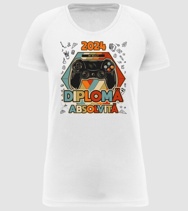 școala generală diplomă model alb pe tricou