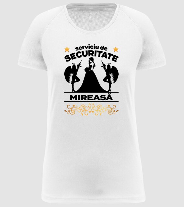 serviciu de securitate mireasă model alb pe tricou