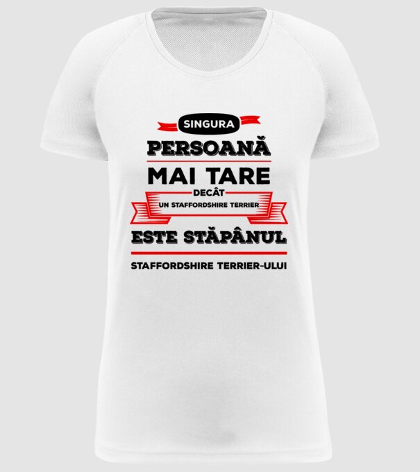 singura persoană mai tare decât un Pinscher la este stăpânul Pinscherului model alb pe tricou