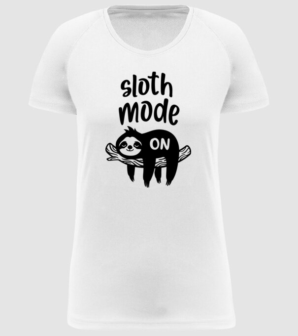 Sloth mode on model alb pe tricou