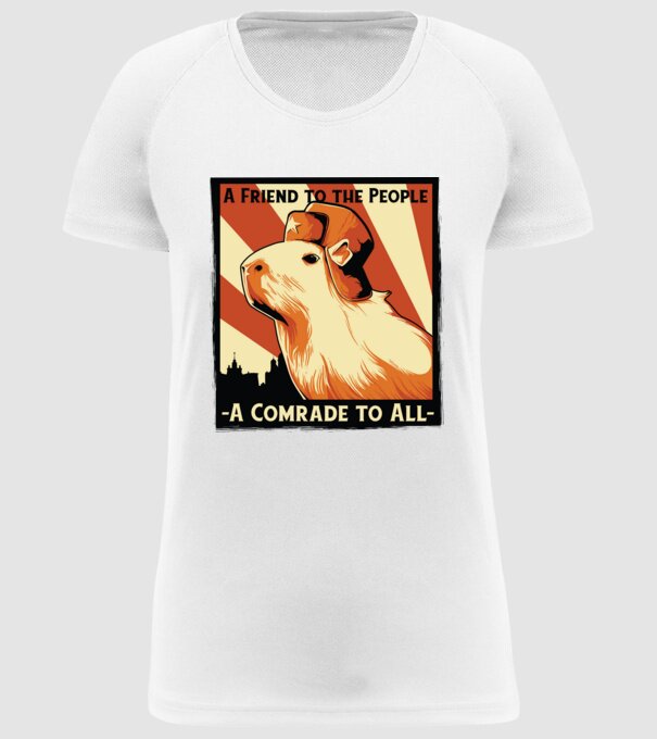 Soviet Capybara model alb pe tricou