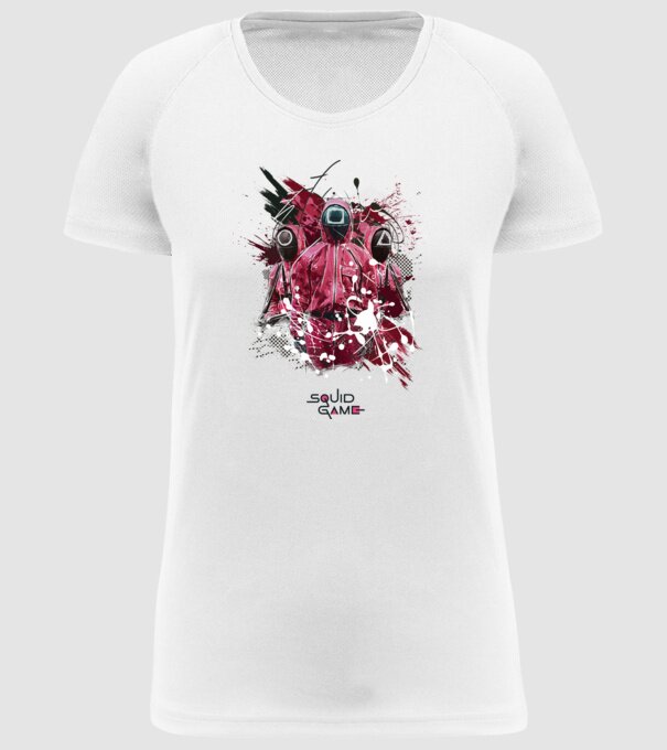 squid game poster model alb pe tricou