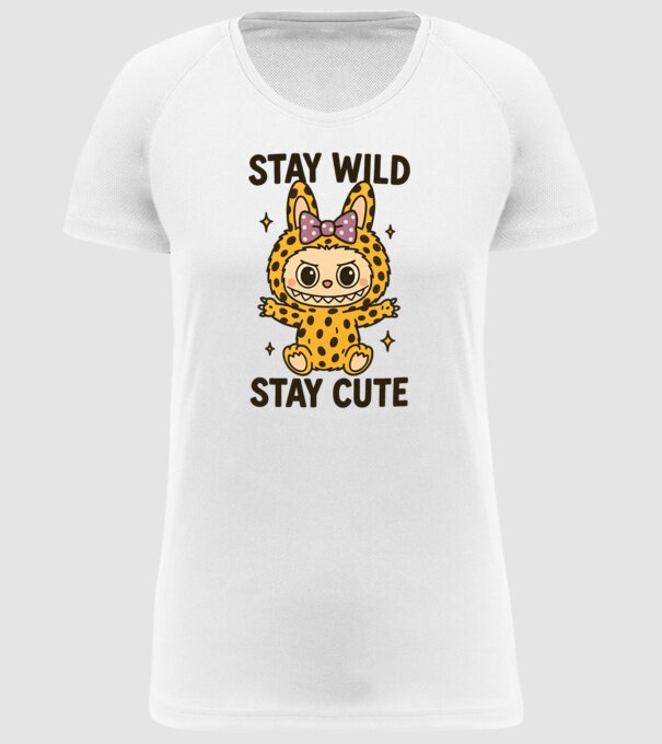 Stay wild - Labubu model alb pe tricou