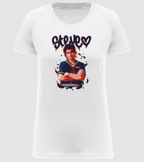 steve stranger things model alb pe tricou