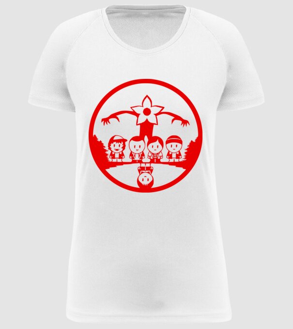 stranger things cartoon model alb pe tricou