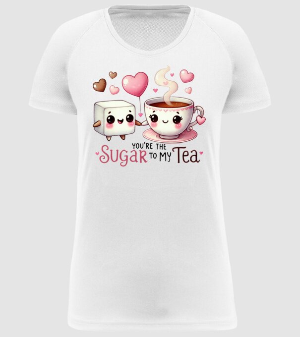 Sugar to my Tea model alb pe tricou