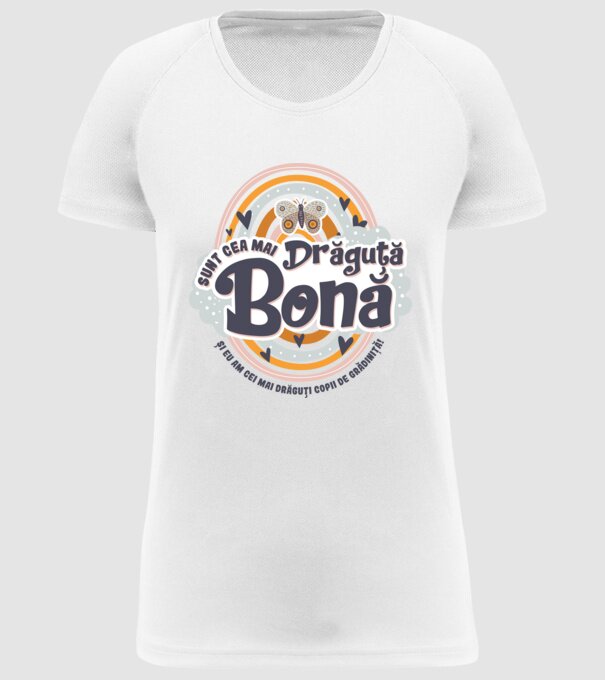 Sunt cea mai drăguță bonă! ... și eu am cei mai drăguți copii de grădiniță! model alb pe tricou