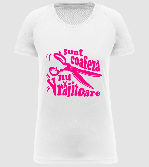 sunt coafeză, nu vrăjitoare model alb pe tricou