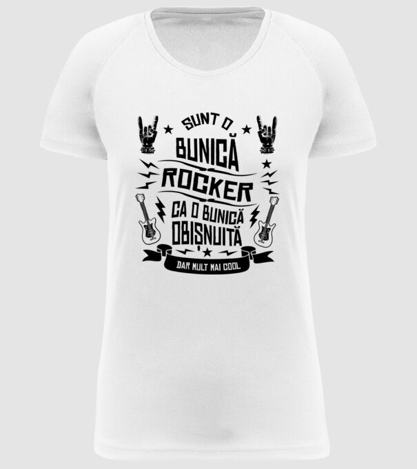 Sunt o bunică rocker, ca o bunică obișnuită, dar mult mai cool model alb pe tricou