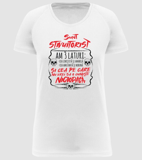 sunt stivuitorist am 3 laturi model alb pe tricou