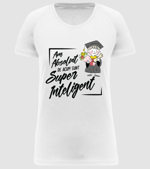 Sunt super inteligent model alb pe tricou