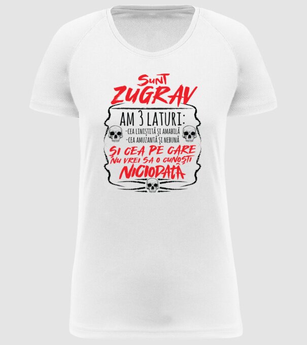 sunt zugrav am 3 laturi model alb pe tricou